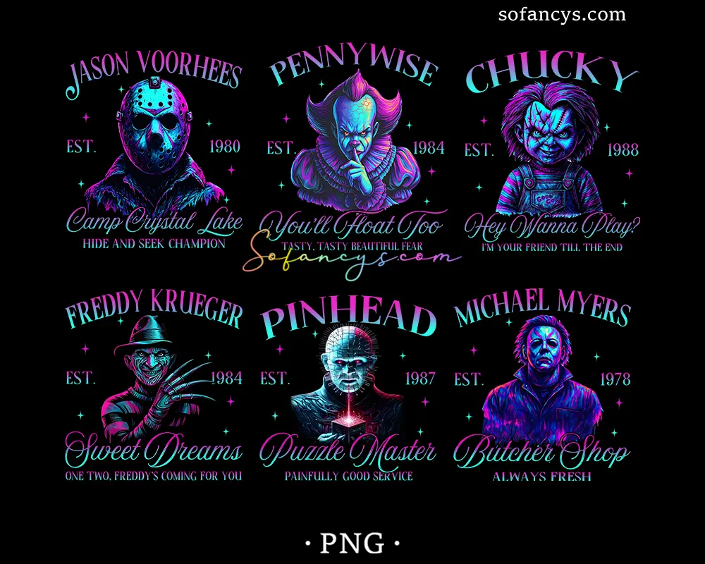 Scary Movie Characters PNG Bundle