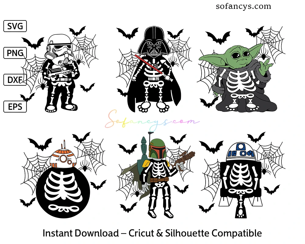 Star Wars Halloween SVG Bundle – Skeleton Characters Design