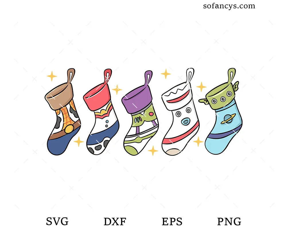 Toy Story Christmas Stockings SVG