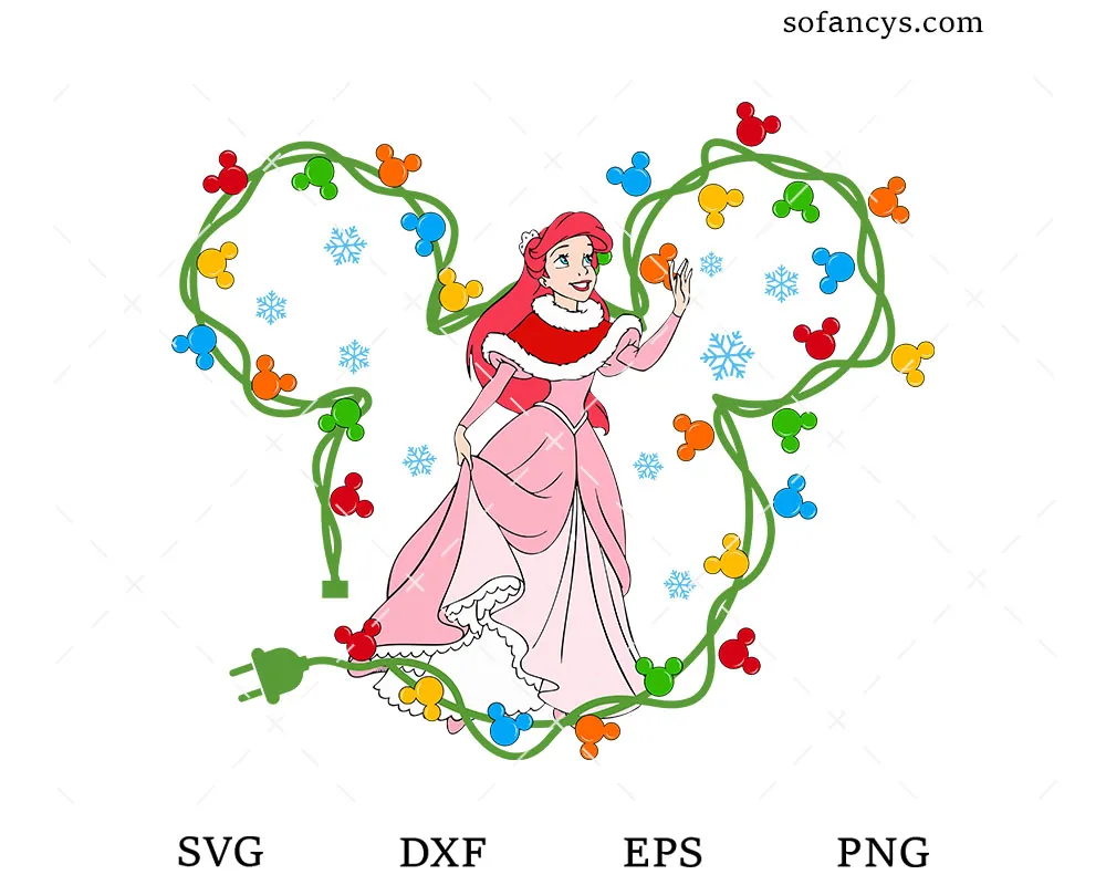 Ariel Christmas Lights SVG