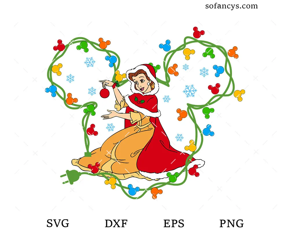 Belle Christmas Lights SVG