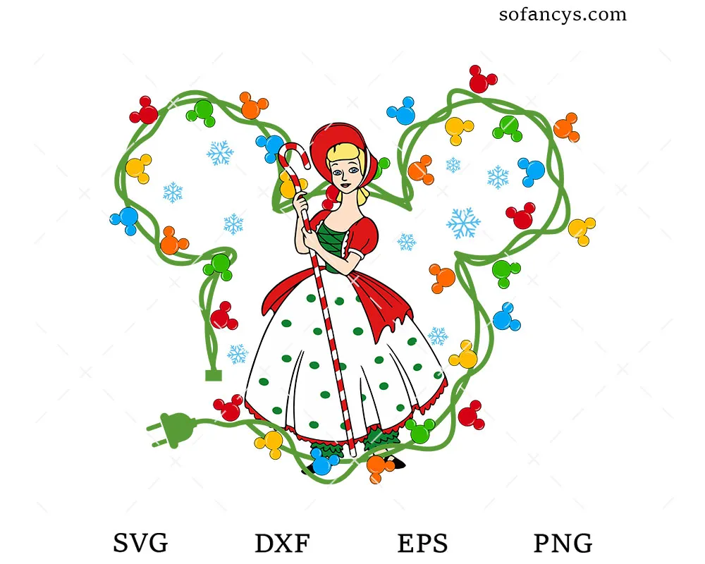 Bo Peep Christmas Lights SVG