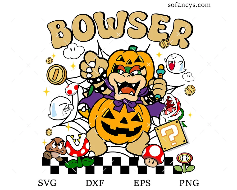 Bowser Pumpkin Mario SVG