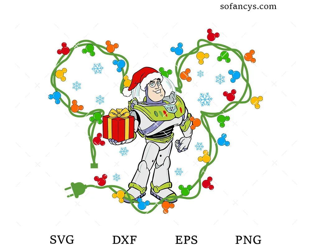 Buzz Lightyear Christmas Lights SVG
