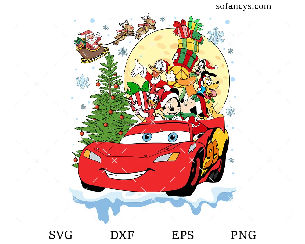 Disney Cars Christmas SVG