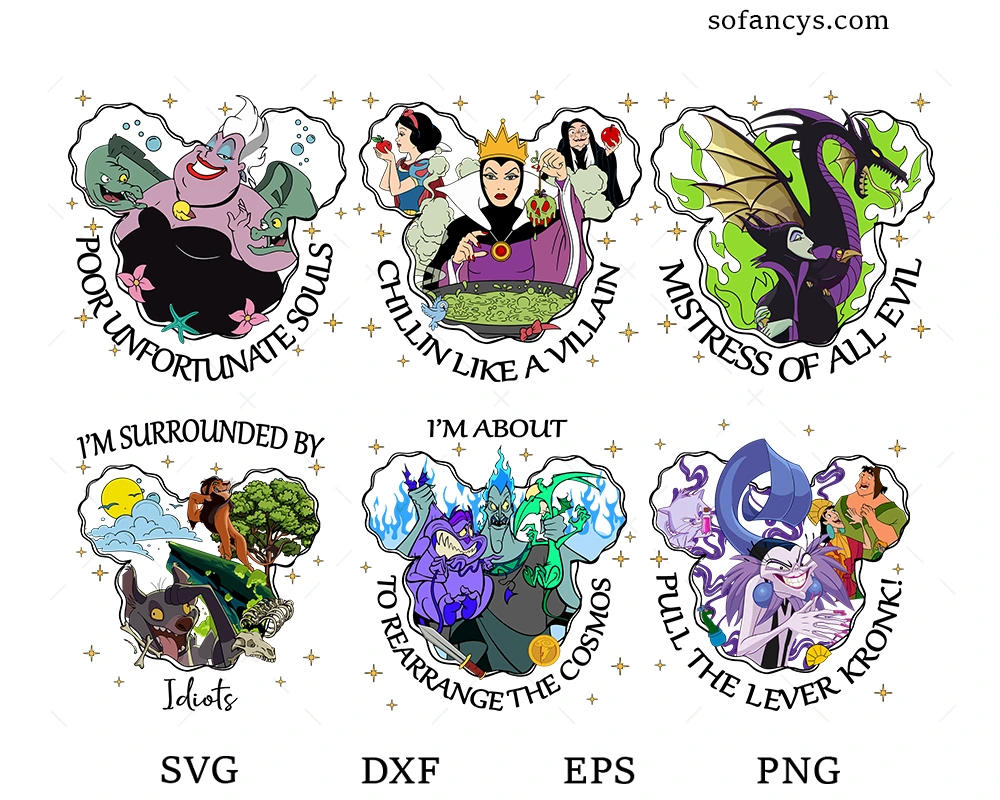 Disney Evil Queens SVG Bundle
