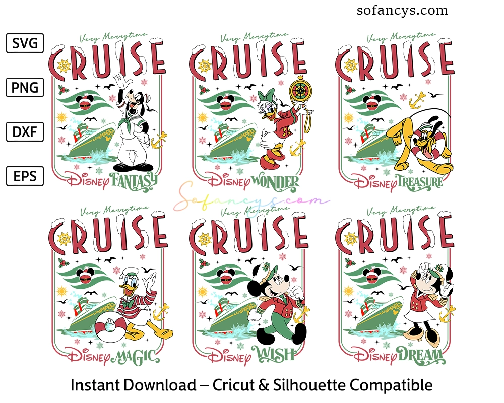Disney Merrytime Cruise SVG Bundle, Christmas Vacation Design