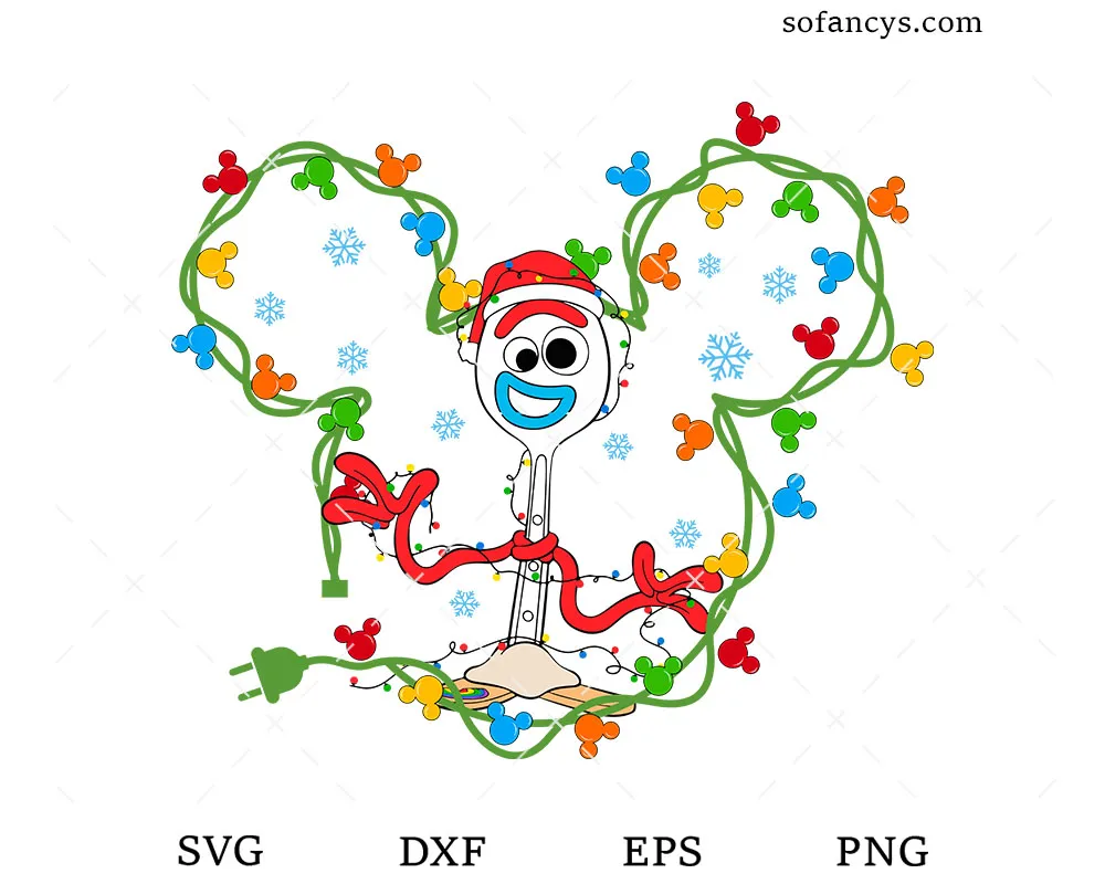 Forky Christmas Lights SVG