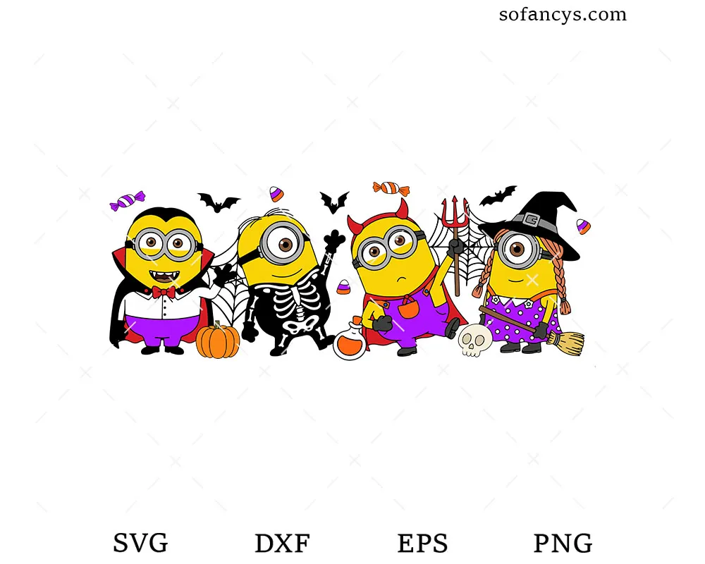 Funny Minions Halloween SVG