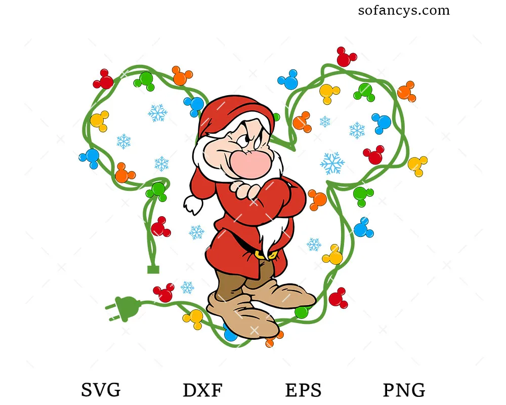 Grumpy Christmas Lights SVG