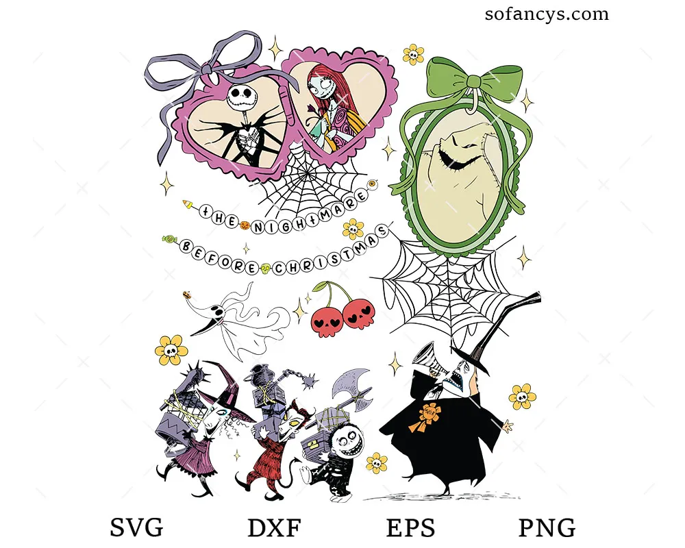 Jack and Sally Coquette Bow SVG