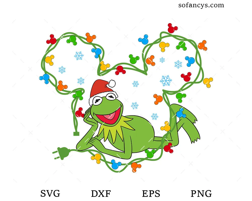 Kermit Christmas Lights SVG