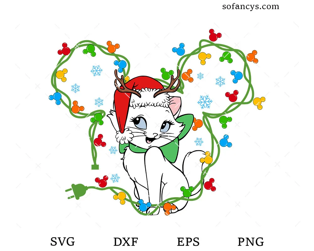 Marie Christmas Lights SVG