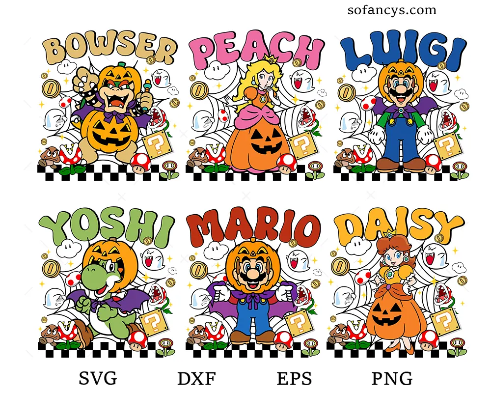 Mario Bros Halloween SVG Bundle