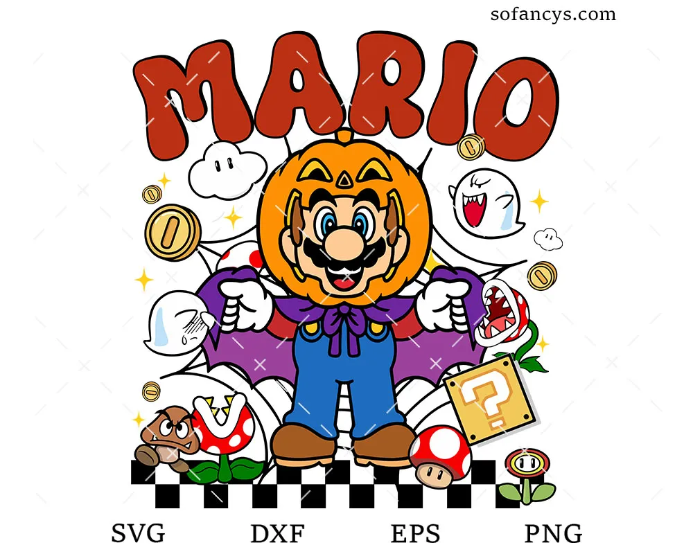 Mario Pumpkin Head SVG