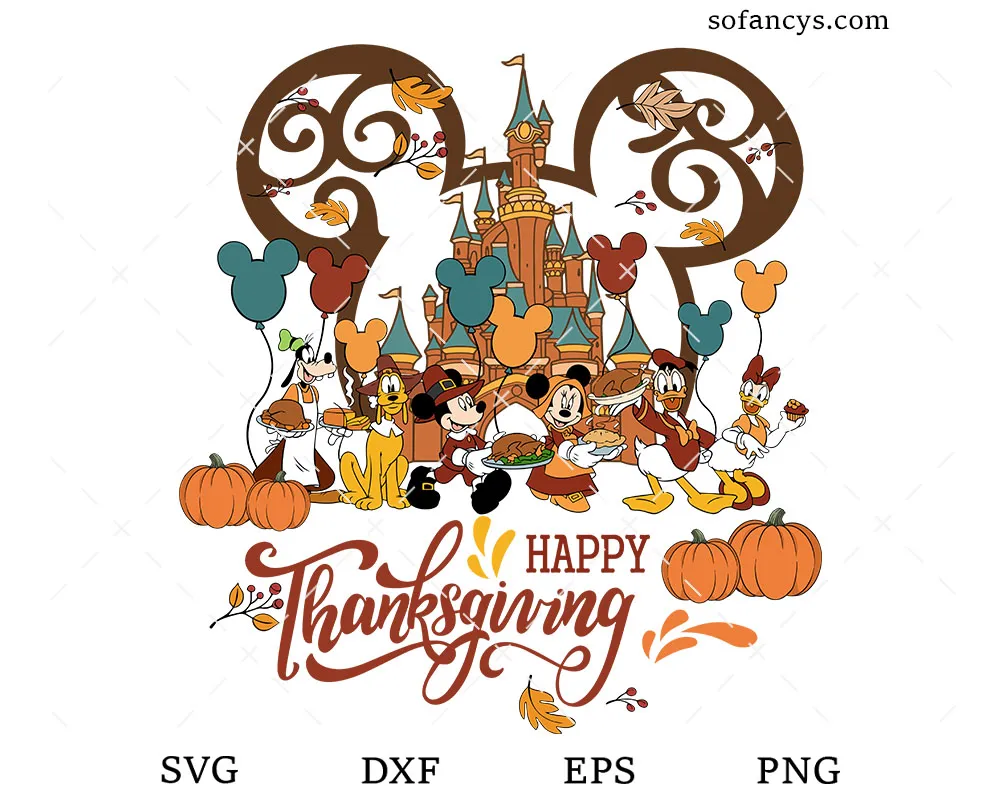 Mickey And Friends Thanksgiving SVG