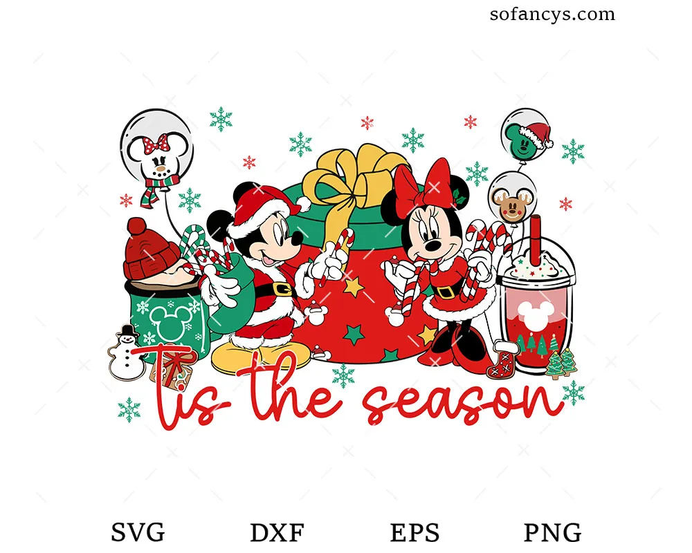 Mickey and Minnie Xmas SVG