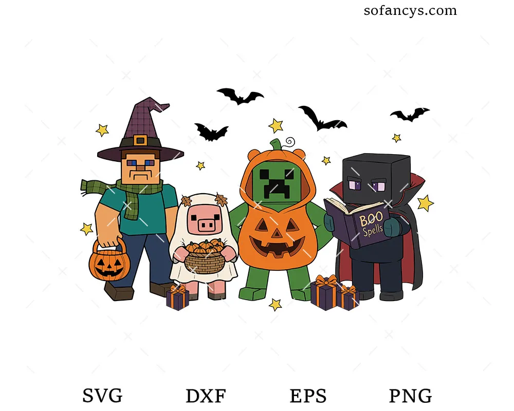 Minecraft Halloween Characters SVG