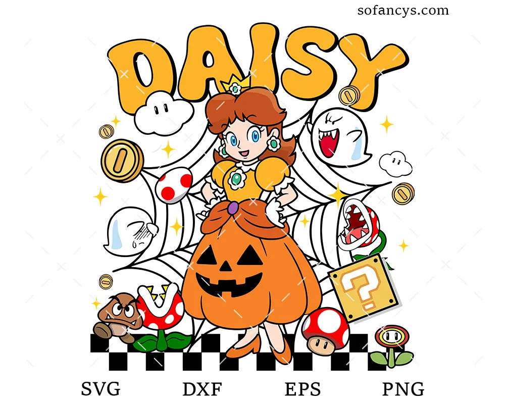 Princess Daisy Pumpkin SVG