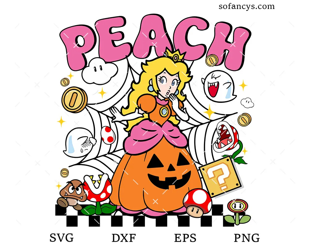 Princess Peach Pumpkin SVG