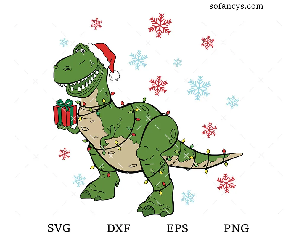 Rex Dinosaur Xmas SVG