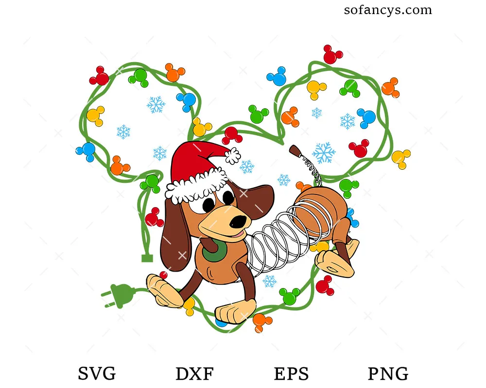 Slinky Dog Christmas Lights SVG