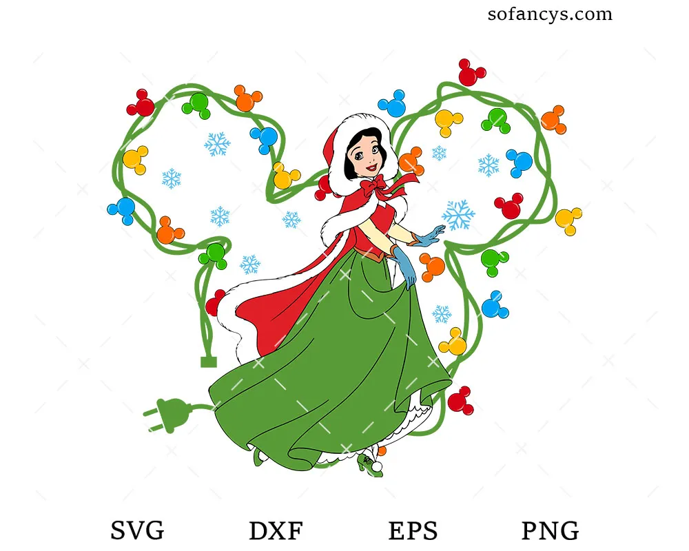 Snow White Christmas Lights SVG