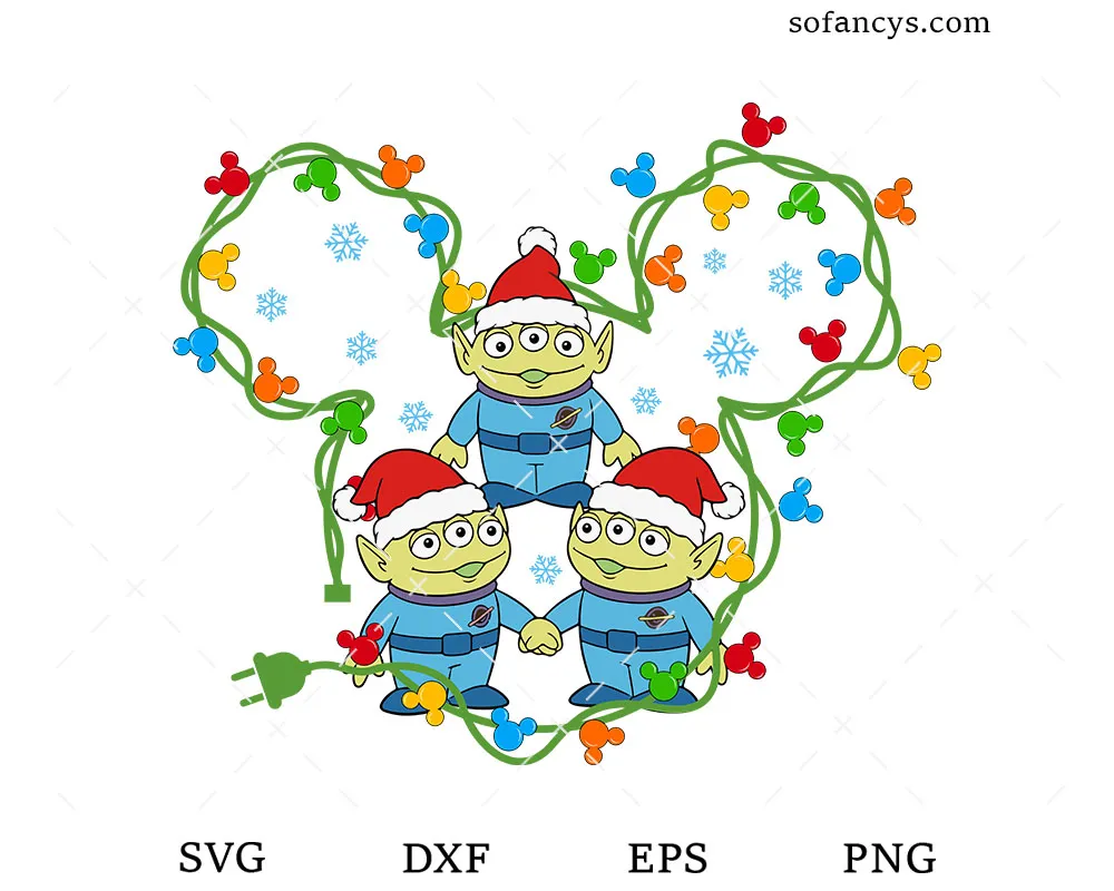 Toy Story Alien Christmas Lights SVG