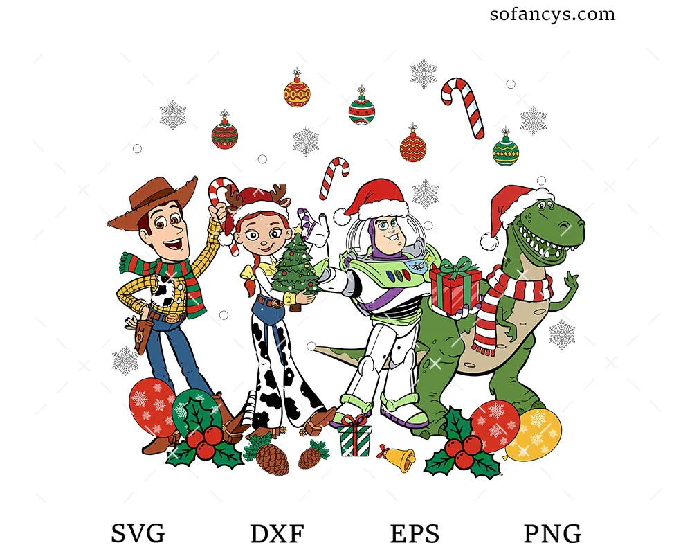 Toy Story Christmas Characters SVG