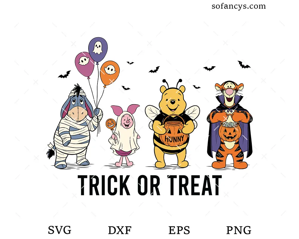 Winnie the Pooh Trick or Treat SVG