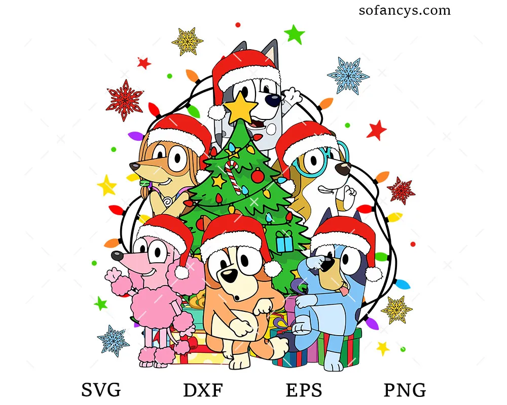 Bluey Christmas Tree SVG