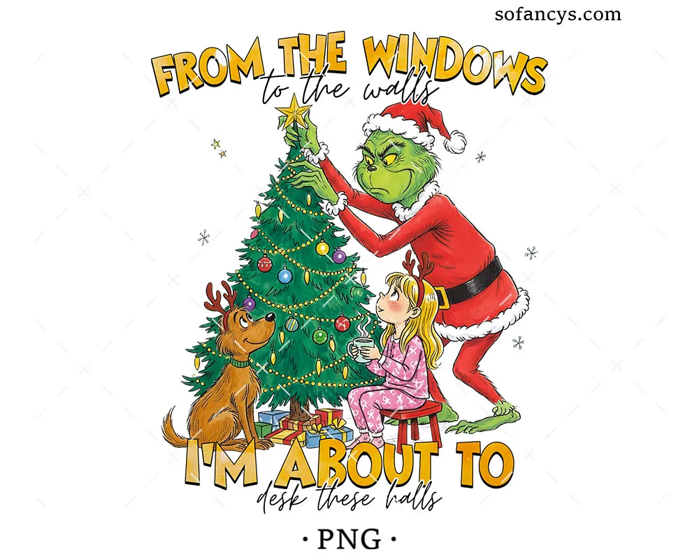 Funny Grinch Christmas PNG