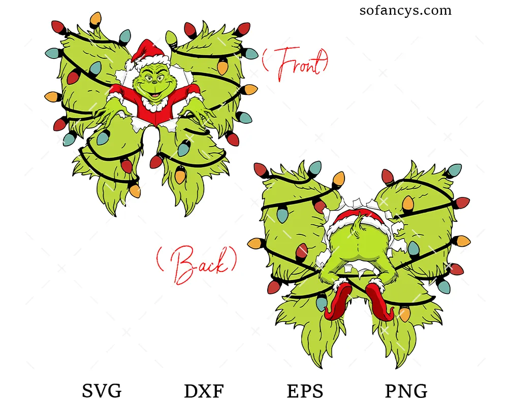 Grinch Christmas Bow SVG