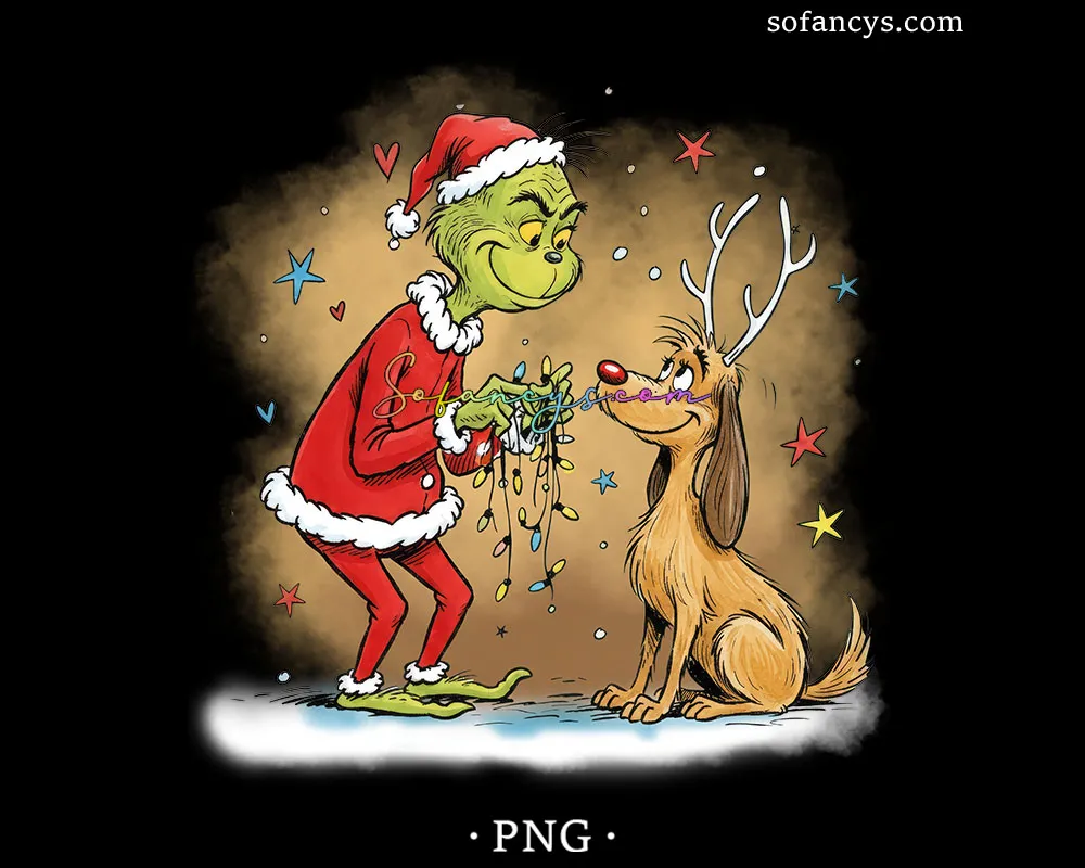Grinch and Max Christmas PNG