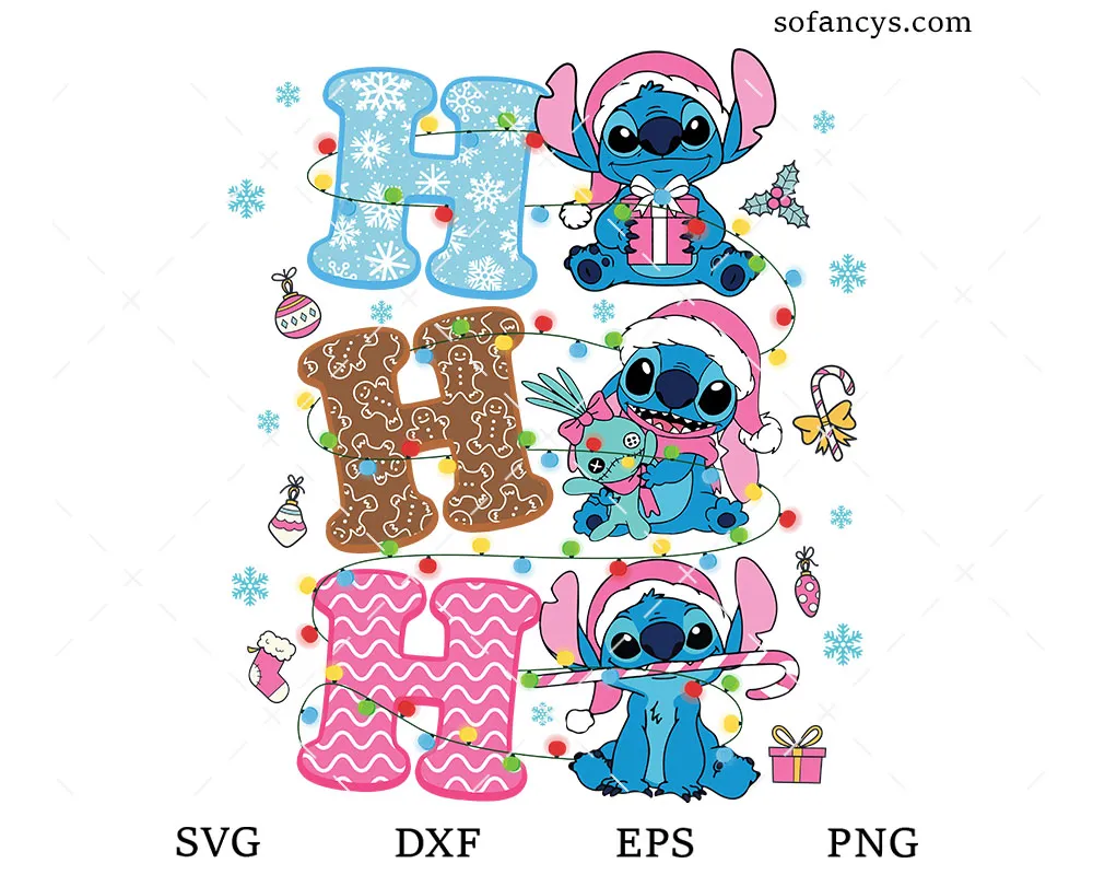 Ho Ho Ho Stitch Christmas SVG