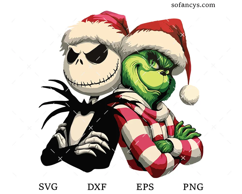 Jack Skellington Grinch Santa SVG