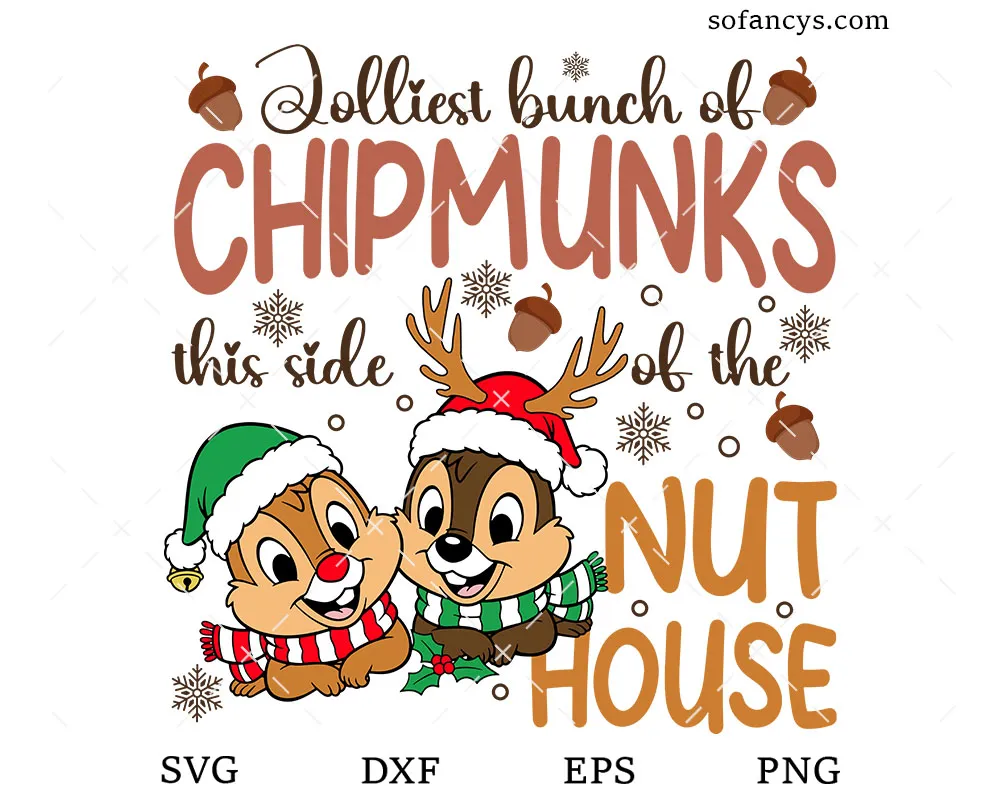 Jolliest Chipmunks Christmas SVG