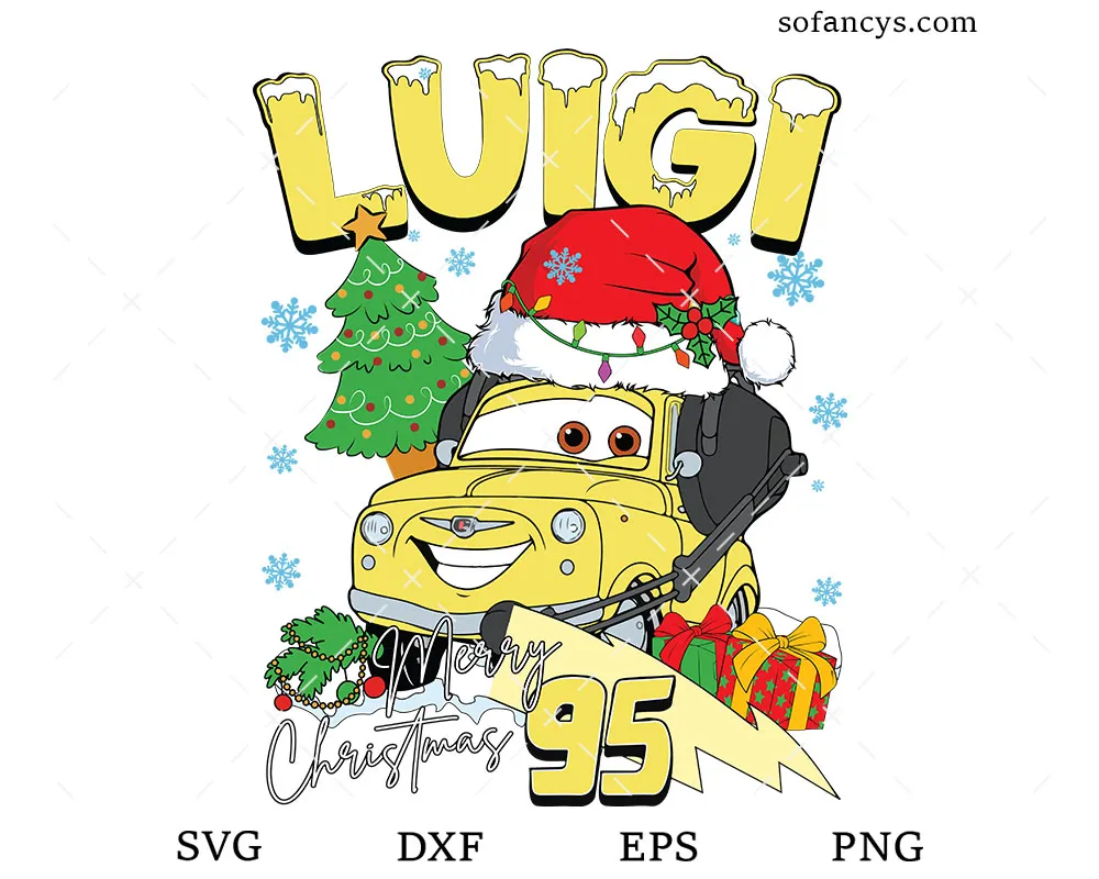 Luigi Cars Christmas SVG