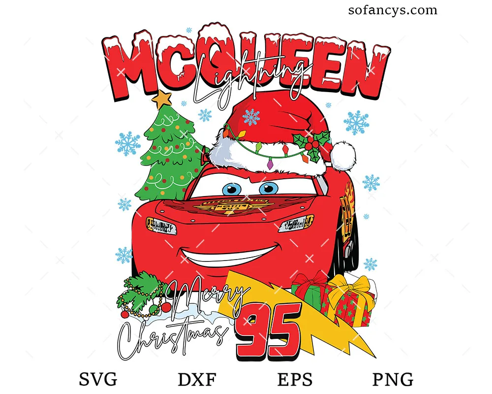 McQueen Cars Christmas SVG