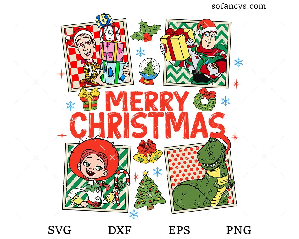 Merry Christmas Toy Story SVG