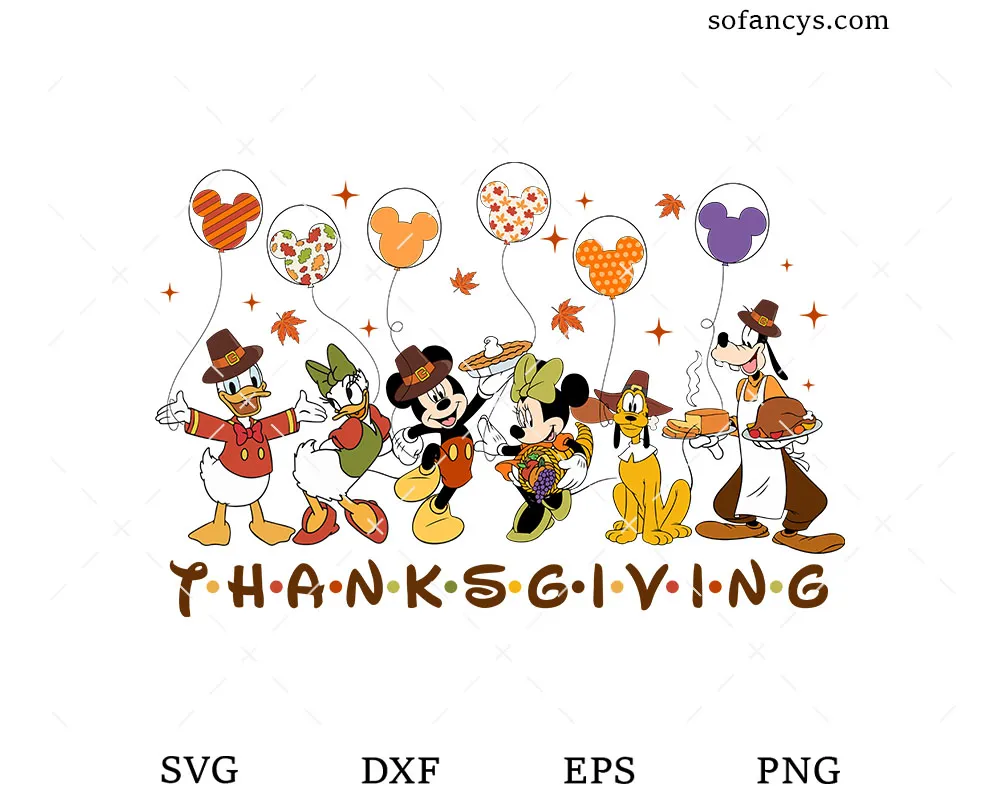 Mickey Friends Thanksgiving SVG