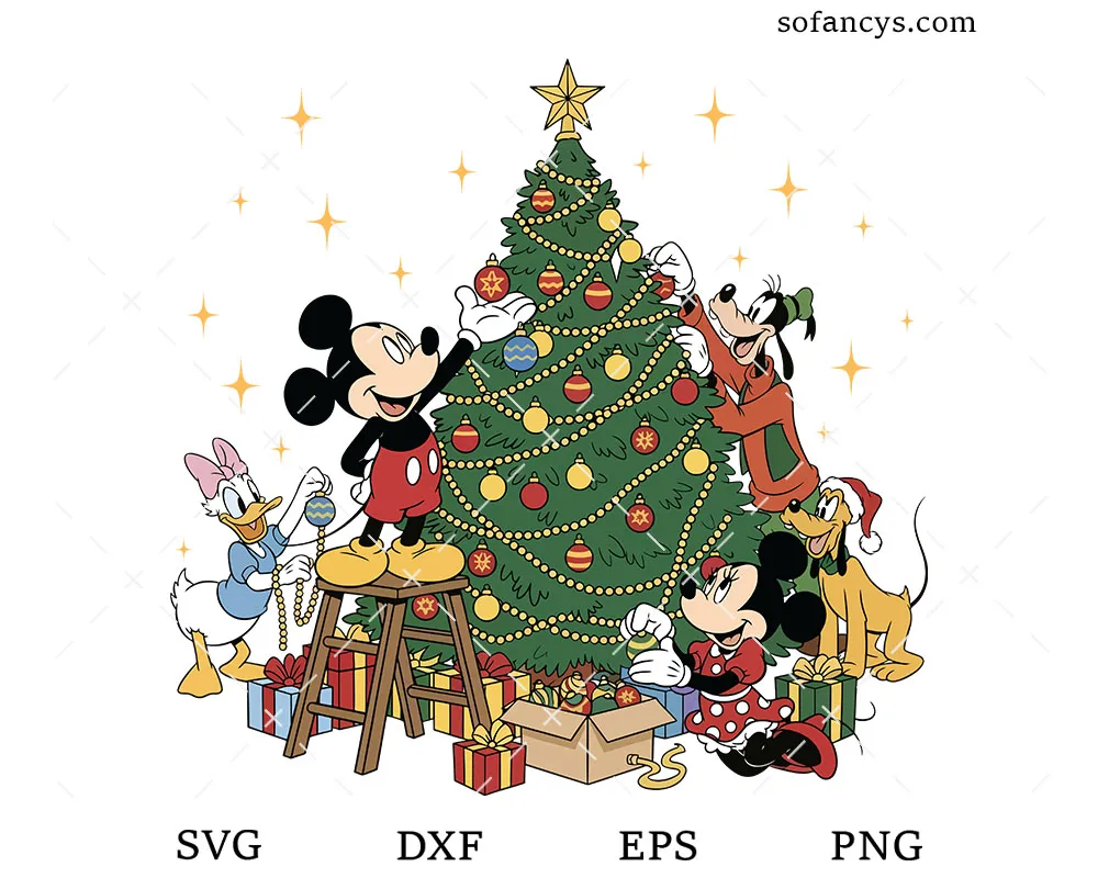 Mickey Minnie Christmas Tree SVG