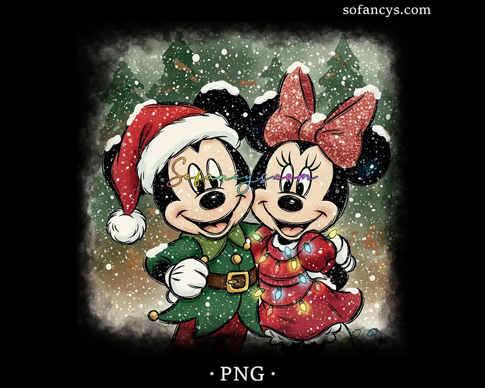 Mickey Minnie Snow Christmas PNG