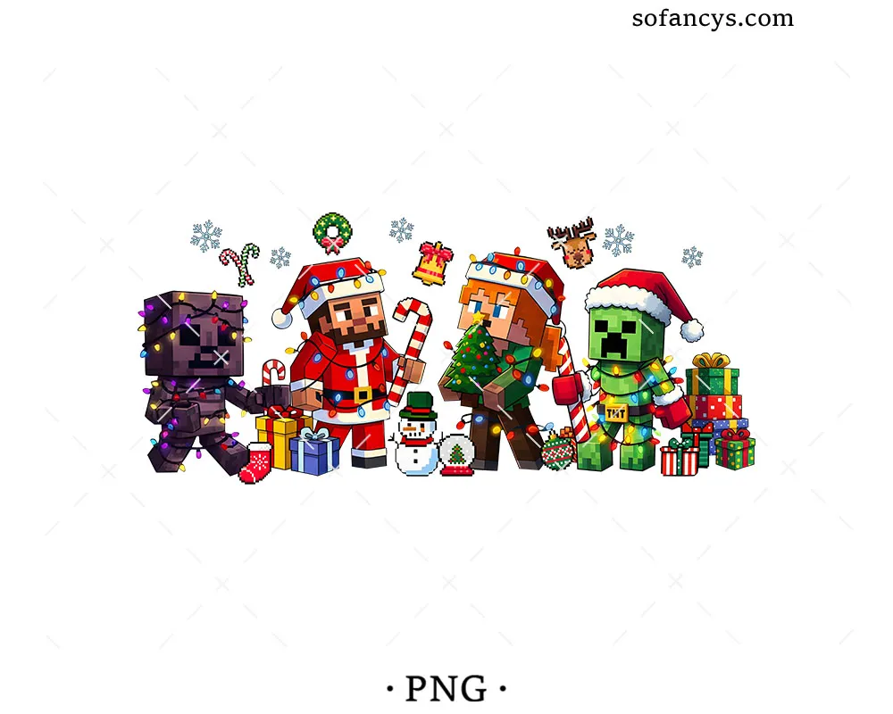 Minecraft Christmas Characters PNG