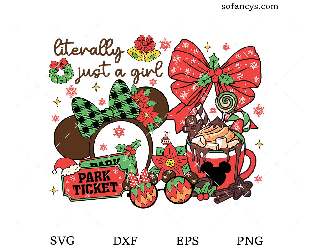 Retro Christmas Mouse SVG