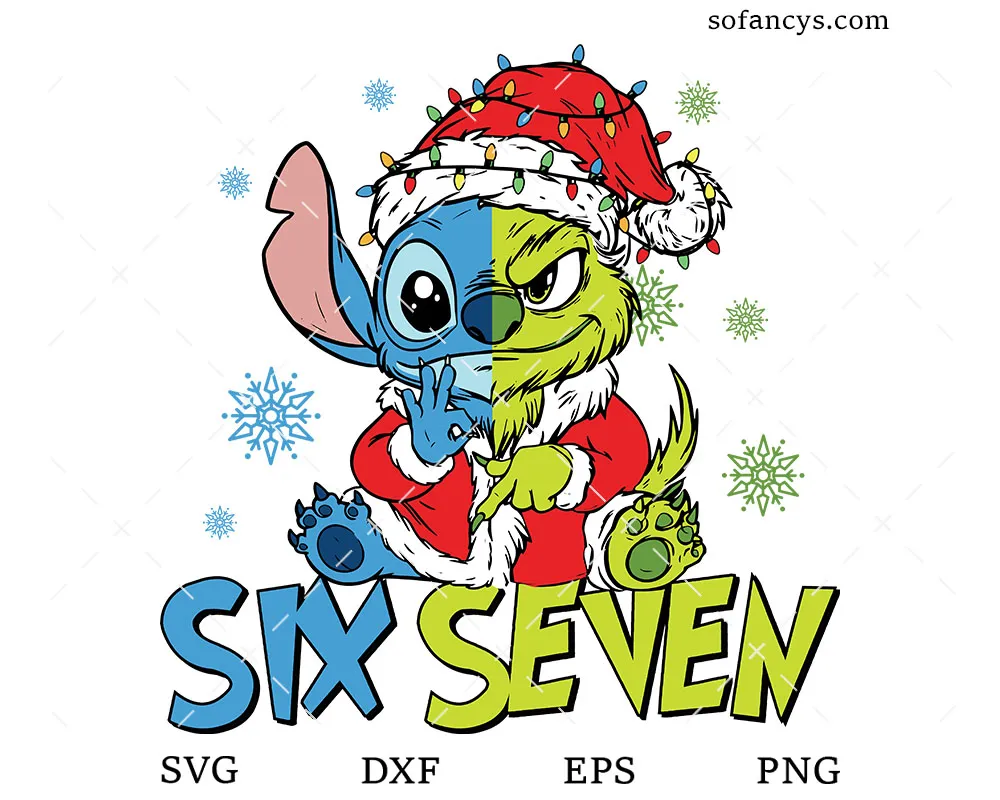 Six Seven Stitch Grinch SVG
