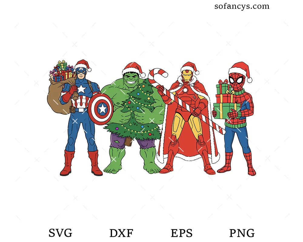 Superhero Christmas Squad SVG