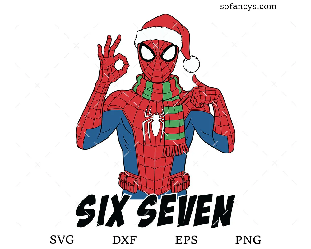Superhero Six Seven Christmas SVG