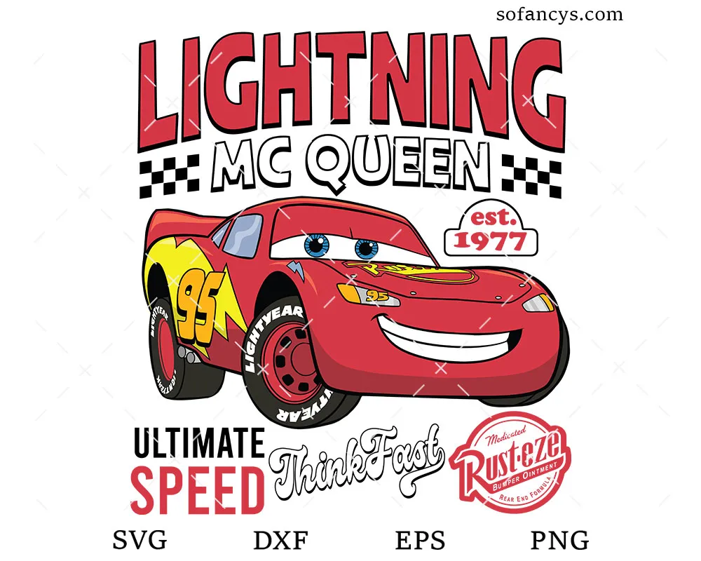 Vintage Lightning McQueen SVG