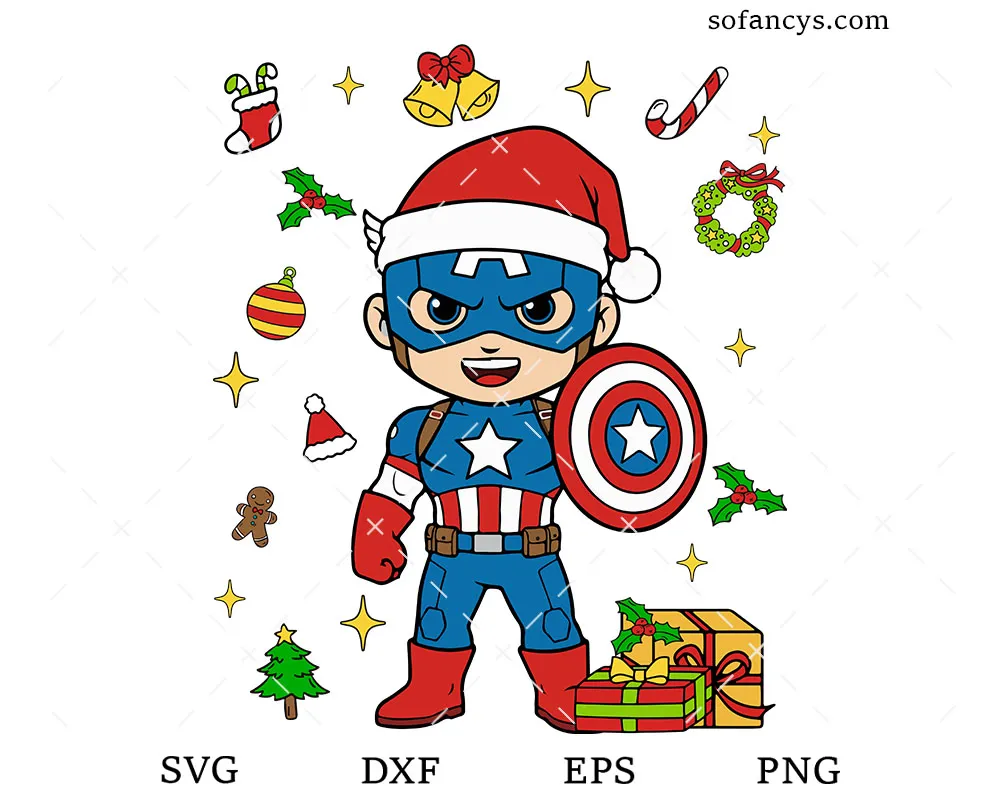 Captain America Christmas SVG